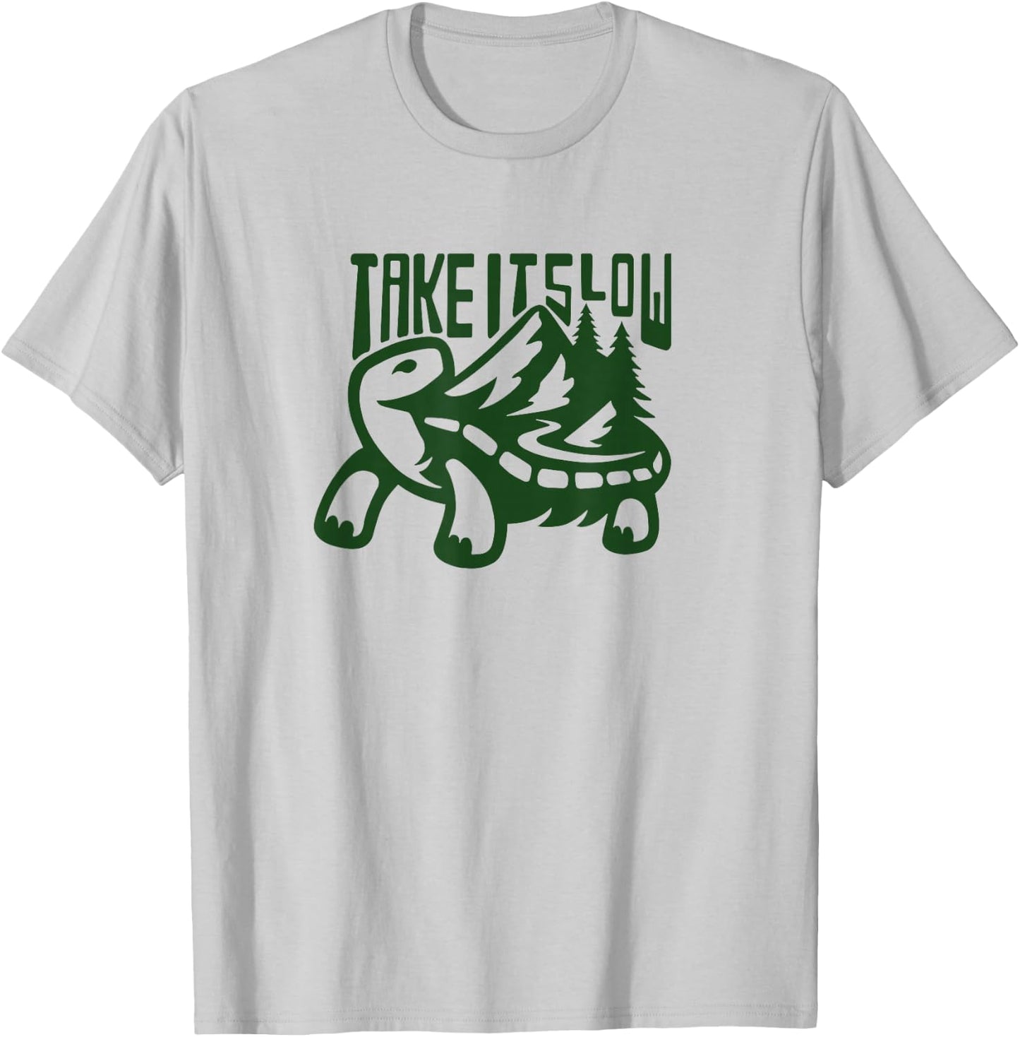 Hiking funny take it slow turtle lazy relax T-Shirt - T-Shirt | Ash