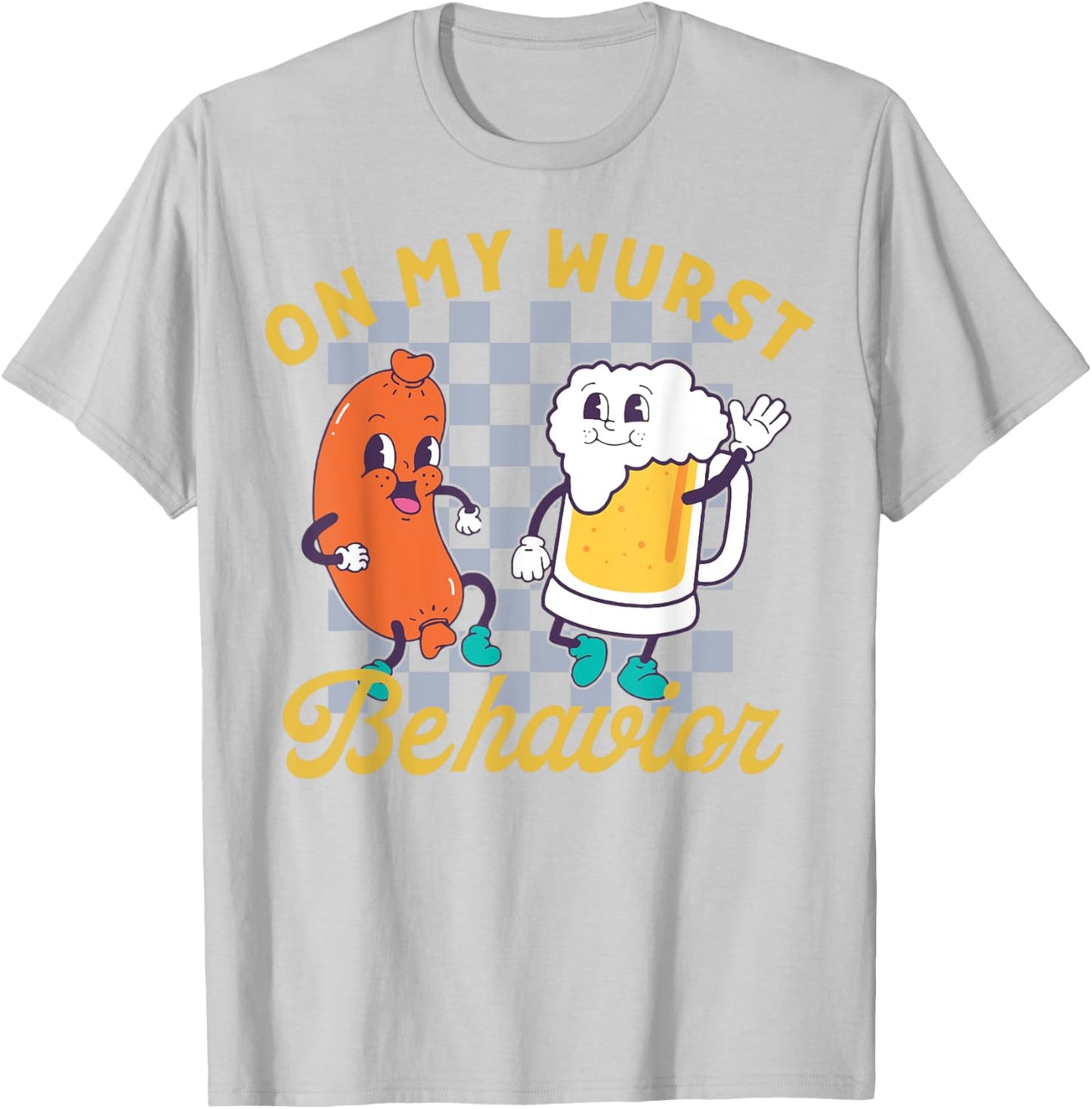On My Wurst Behavior Sausage and Beer T-Shirt - T-Shirt | Ash