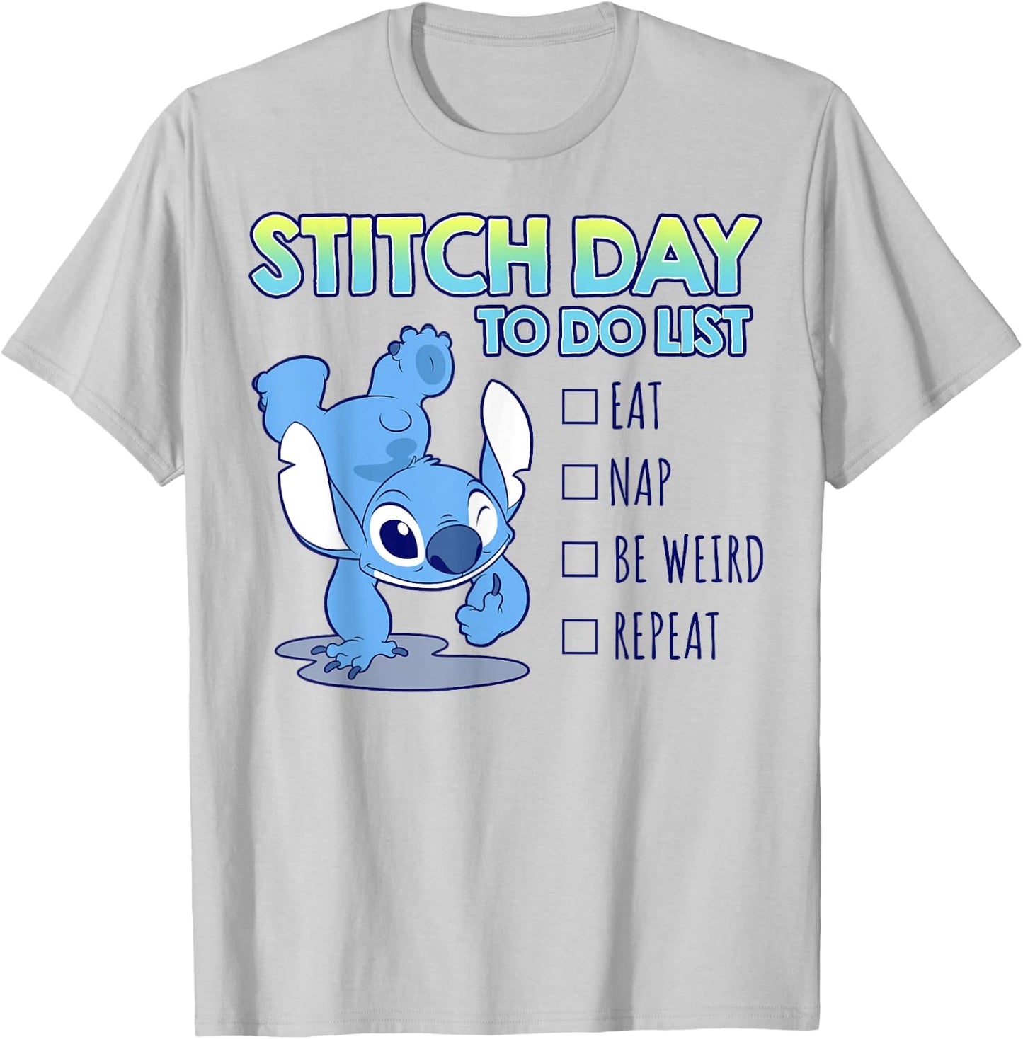 Disney Lilo & Stitch 626 Stitch Day To Do List T-Shirt - T-Shirt | Ash