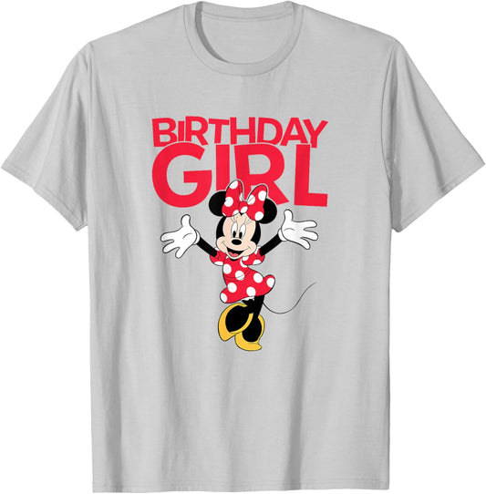 Disney Minnie Mouse Birthday Girl Happy Minnie T-Shirt - T-Shirt | Ash