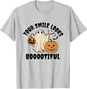 Halloween Pediatric Dental Assistant Spooky Dental Hygienist T-Shirt - T-Shirt | Ash