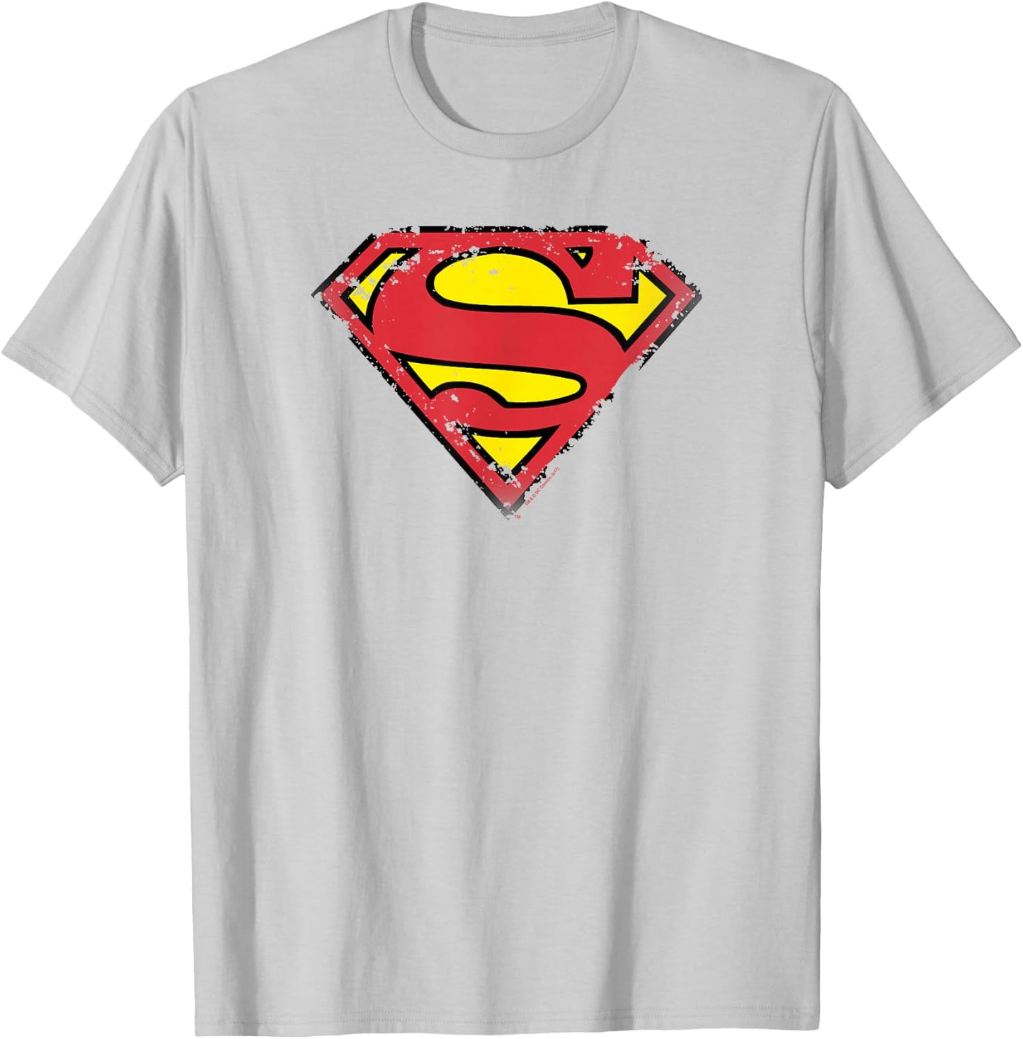 Superman Distressed Shield T-Shirt - T-Shirt | Ash