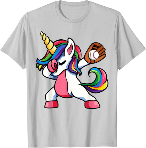 Girls Funny Dabbing Baseball Unicorn Apparel, Youth Dab