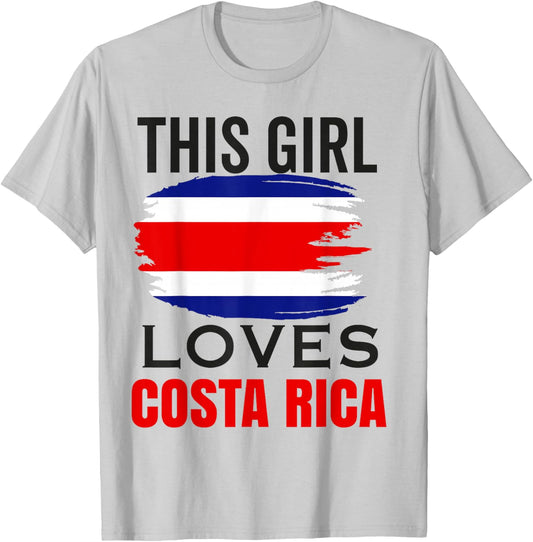 Costa Rica Flag Women Costa Rican Camiseta Mujer Souvenir T-Shirt - T-Shirt | Ash