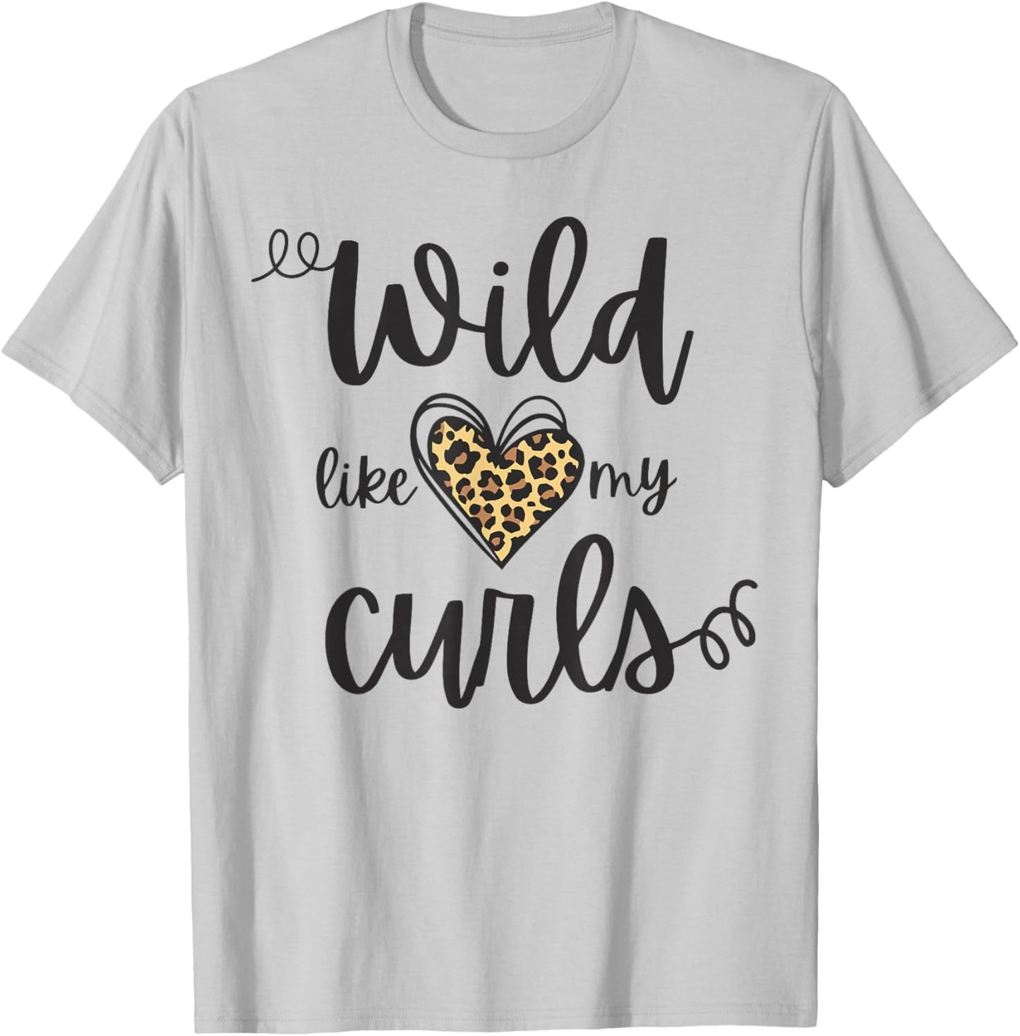 Wild Like My Curls Toddler Cute Leopard Print Curly Haired T-Shirt - T-Shirt | Ash