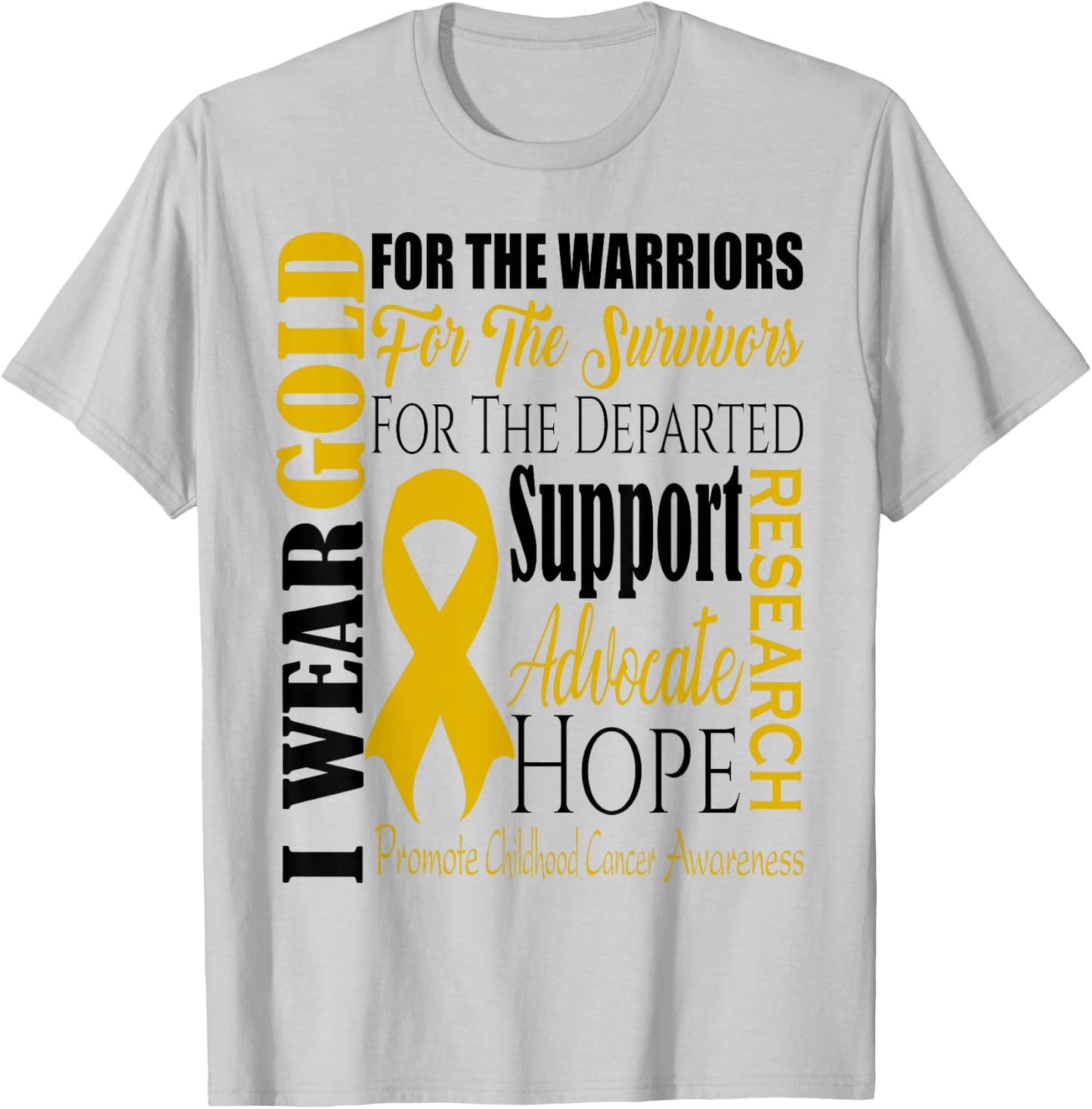Childhood Cancer Awareness T Shirt Gold for a Child Fight T-Shirt - T-Shirt | Ash