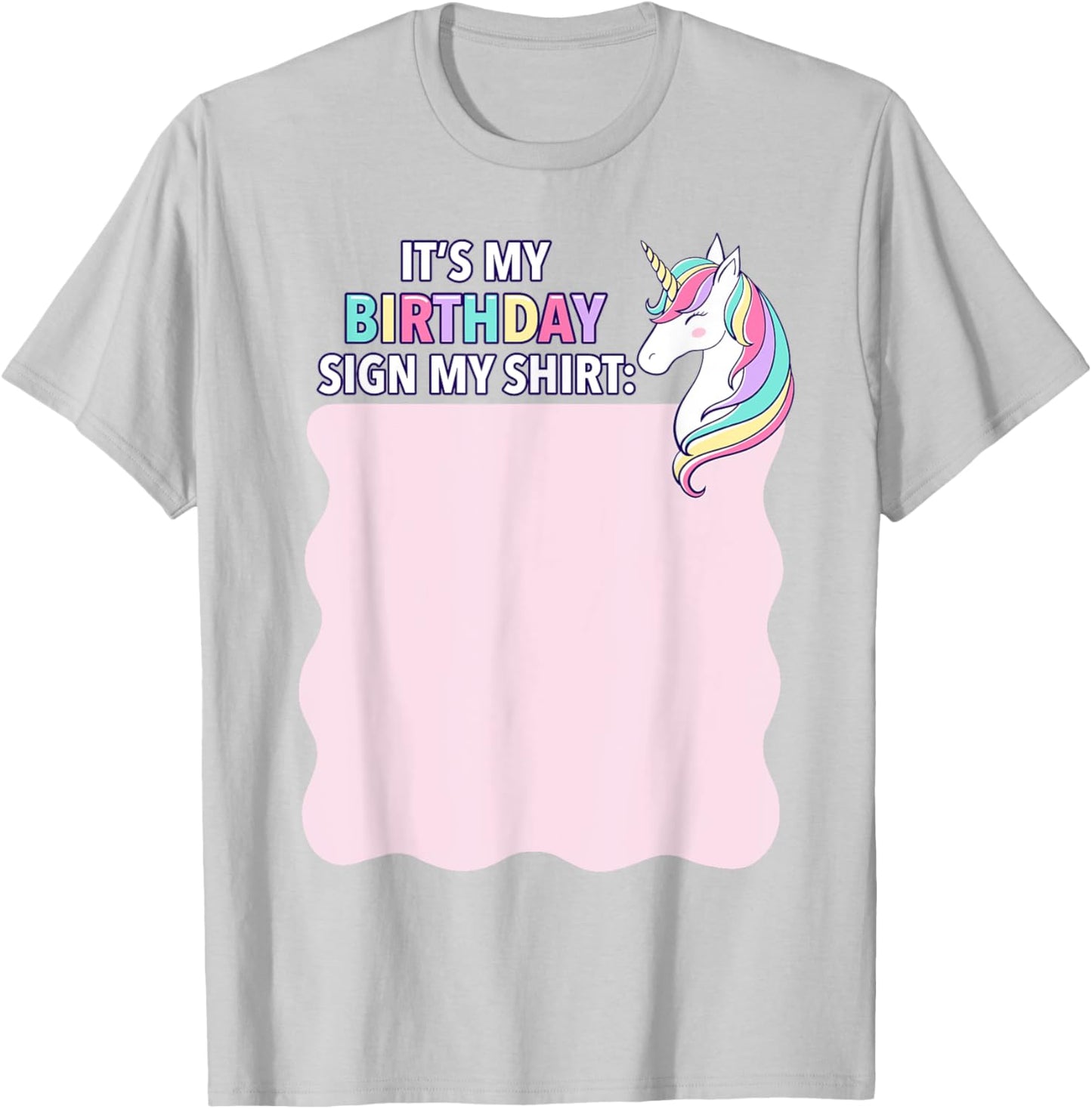 It's My Birthday Sign My Shirt Pink Unicorn Girl Toddler T-Shirt - T-Shirt | Ash