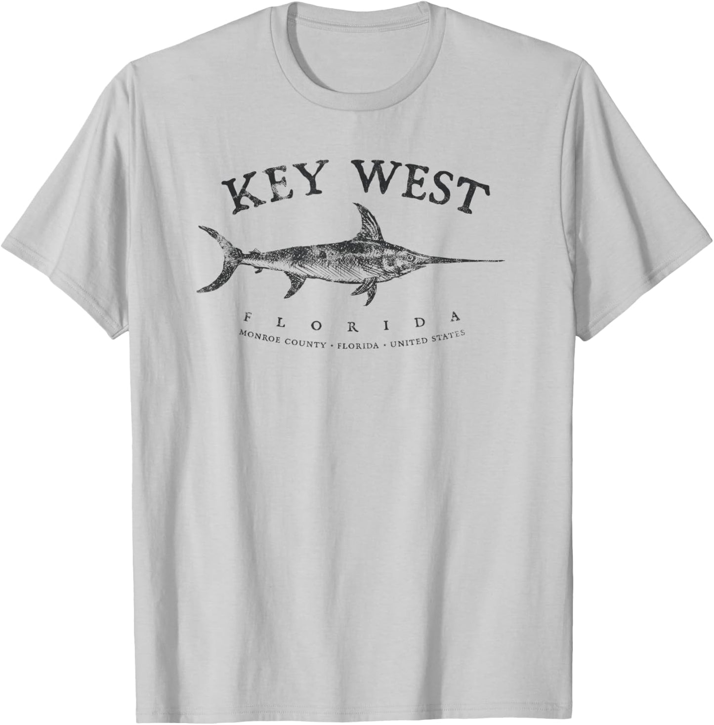 Key West Fishing Marlin Swordfish Sailfishing Florida FL T-Shirt - T-Shirt | Ash