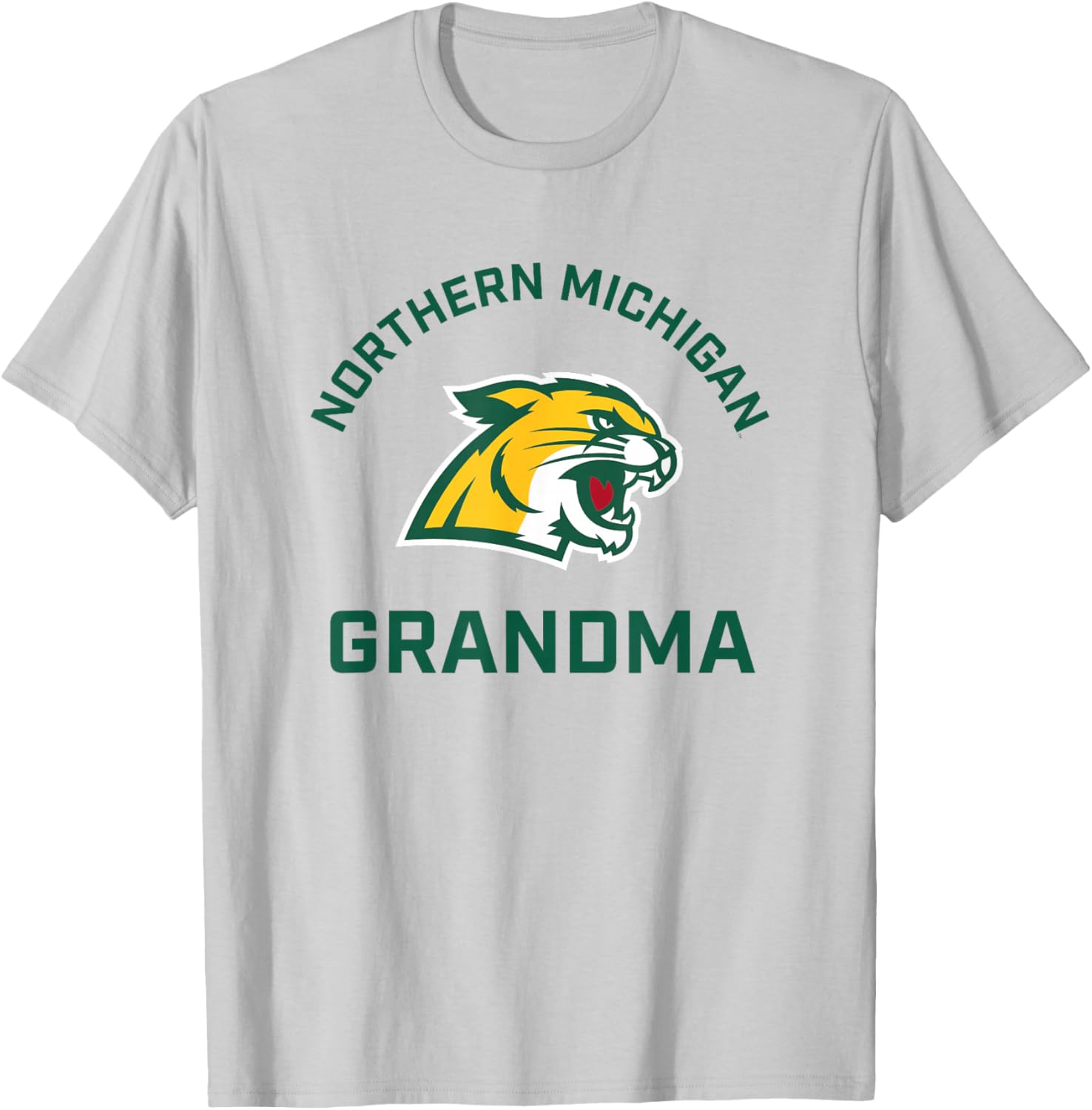 Northern Michigan University NMU Wildcats Arched Grandma T-Shirt - T-Shirt | Ash