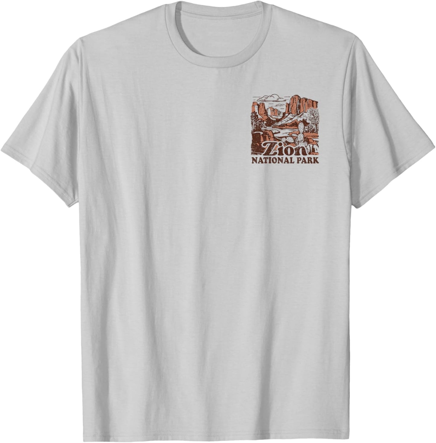 Zion National Park Front and Back T-Shirt - T-Shirt | Ash