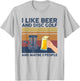 I Like Beer and Disc Golf and Maybe 3 People Funny Gift T-Shirt - T-Shirt | Ash