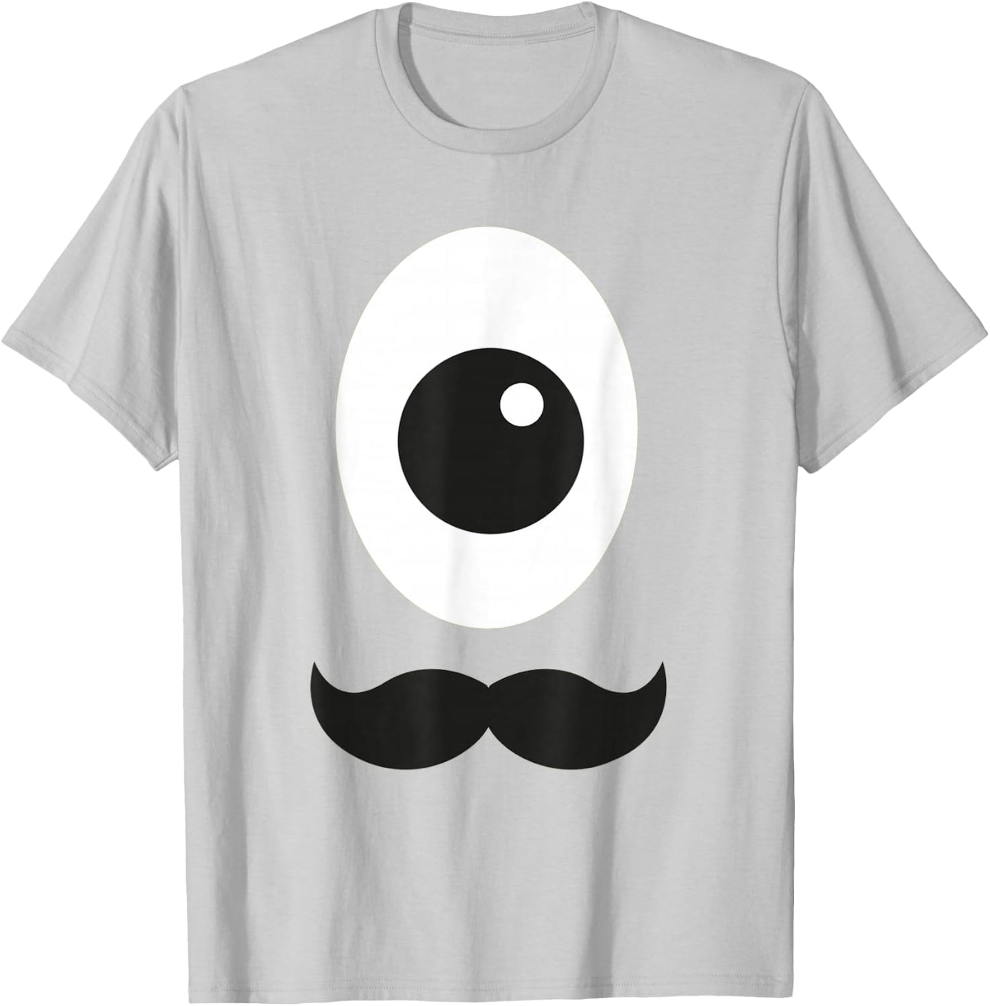 Giant Cyclops Eye and Mustache Monster Alien T-Shirt - T-Shirt | Ash