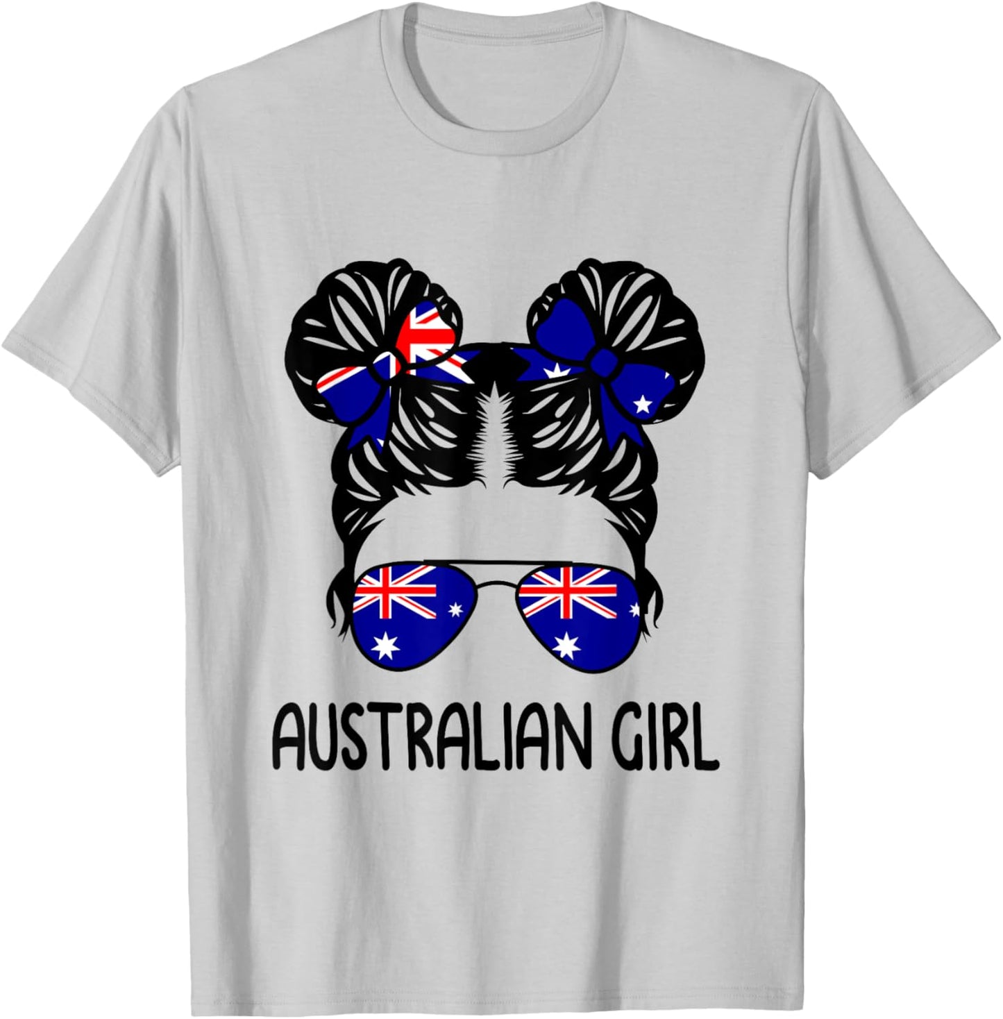 Australian Girl Messy Hair Australia Pride Patriotic Kids T-Shirt - T-Shirt | Ash