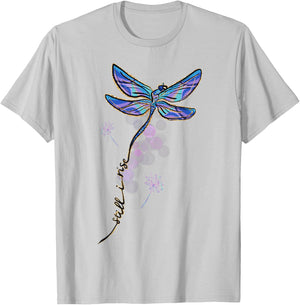Motivational Dragonfly Still I Rise Perseverance Positive T-Shirt - T-Shirt | Ash