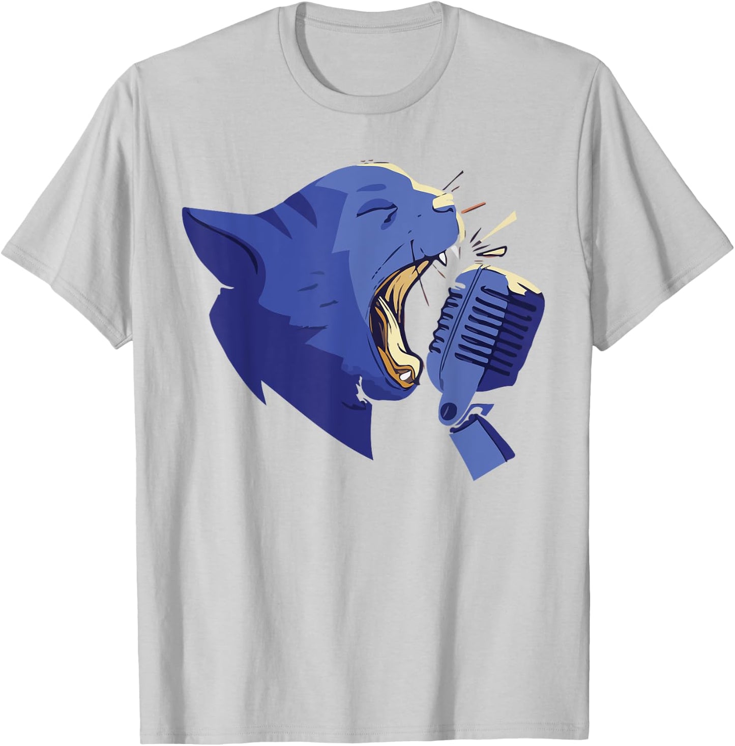 Cute Karaoke Singing Cat Singer Musical Band Vocalist Women Kids T-Shirt - T-Shirt | Ash