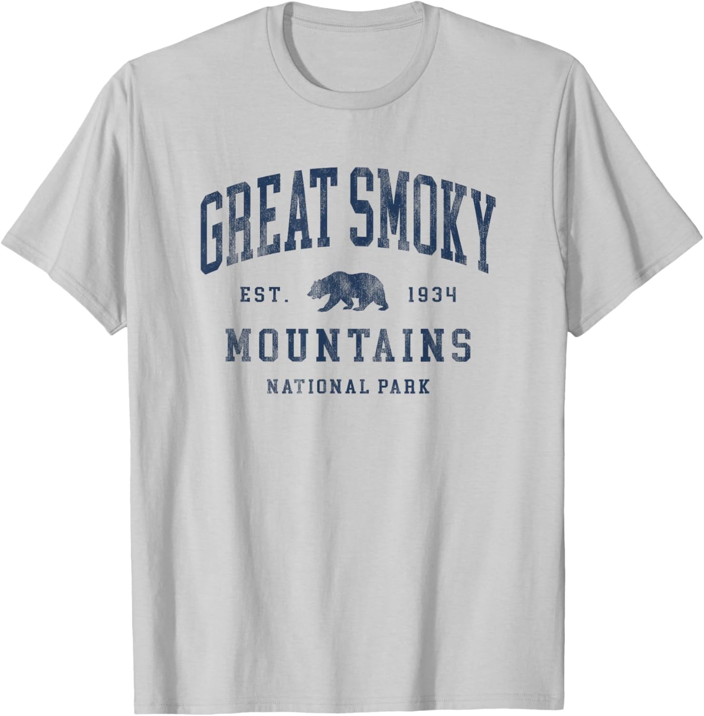 Retro Great Smoky Mountains National Park Hiking T-Shirt - T-Shirt | Ash