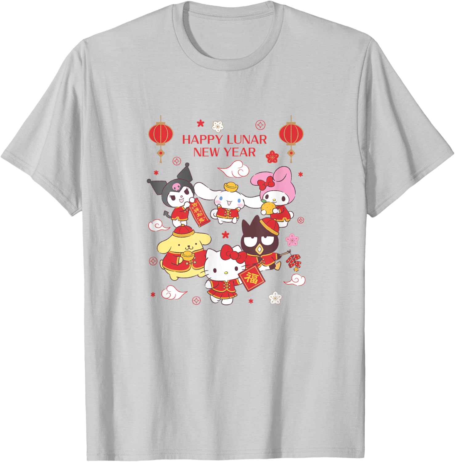 Hello Kitty and Friends Happy Lunar New Year T-Shirt - T-Shirt | Ash