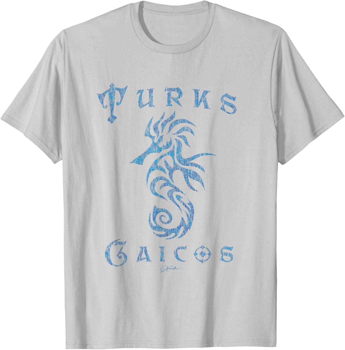 JCombs: Turks & Caicos Islands Seahorse T-Shirt - T-Shirt | Ash