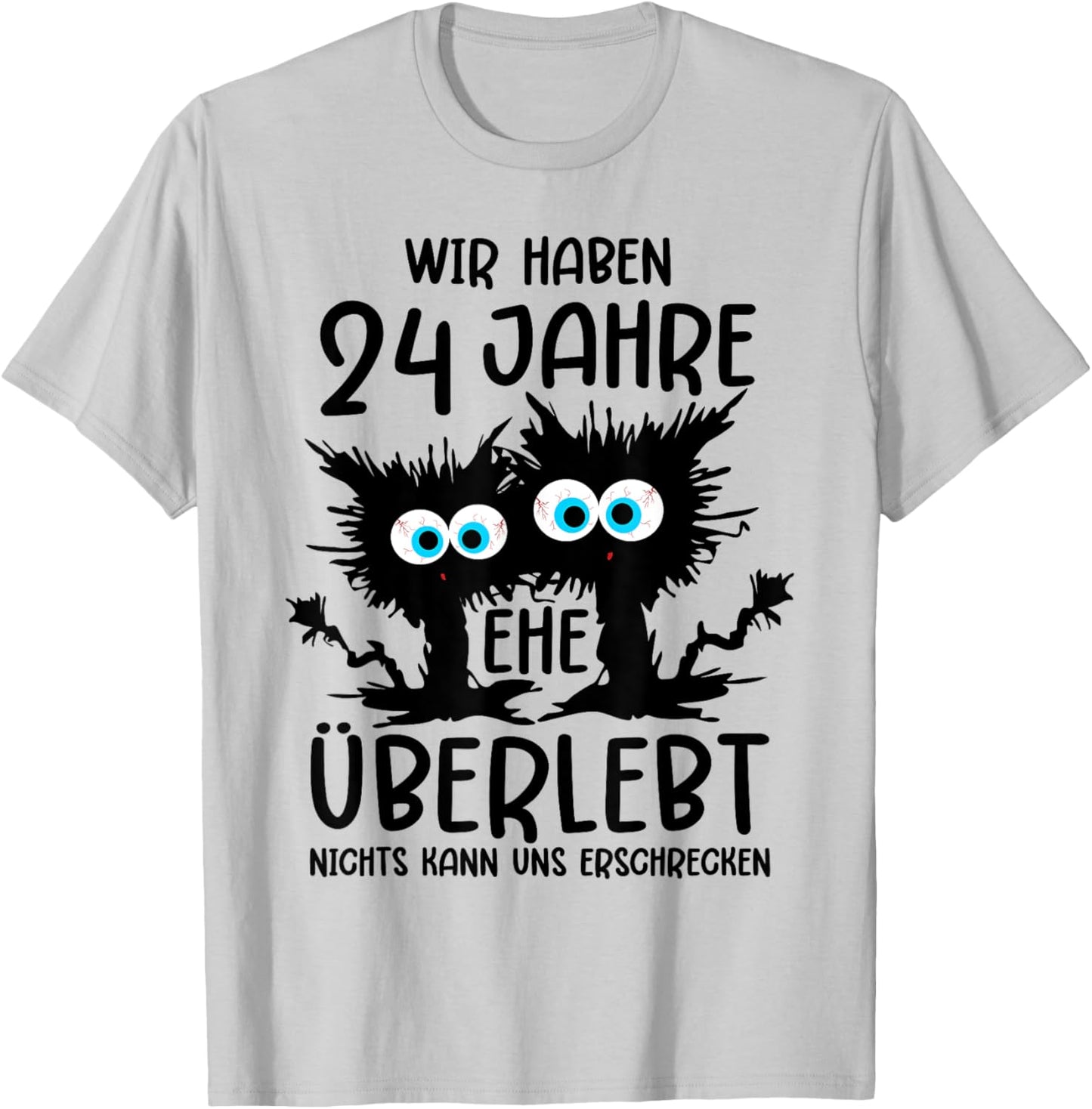 24 Jahre Verheiratet Satinhochzeit 24 Hochzeitstag T-Shirt - T-Shirt | Ash