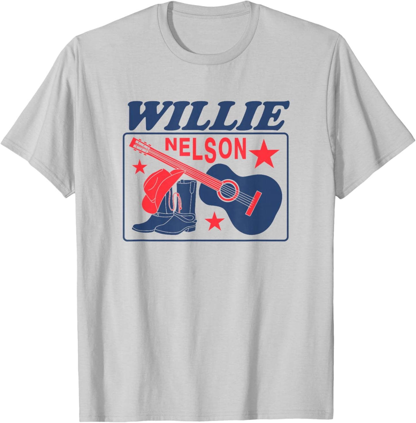 Official Willie Nelson Boots T-Shirt - T-Shirt | Ash