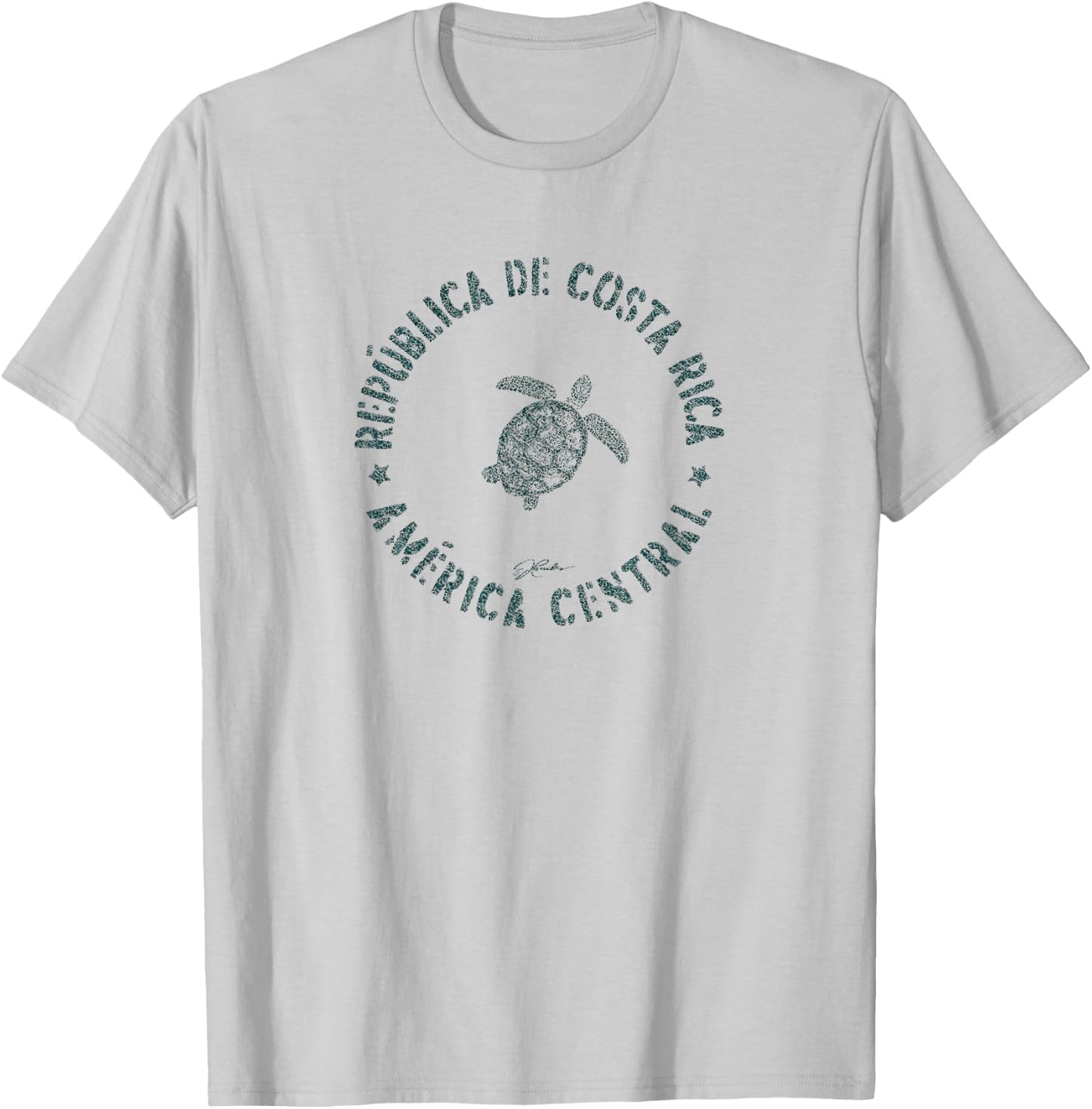 JCombs: Republic of Costa Rica Sea Turtle (Distressed) T-Shirt - T-Shirt | Ash