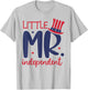 Little Mr. Independent Cute 4th of July Patriotic T-Shirt - T-Shirt | Ash