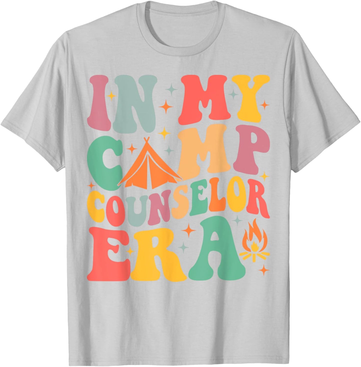 In My Camp Counselor Era Groovy Summer Camp Counselor T-Shirt - T-Shirt | Ash