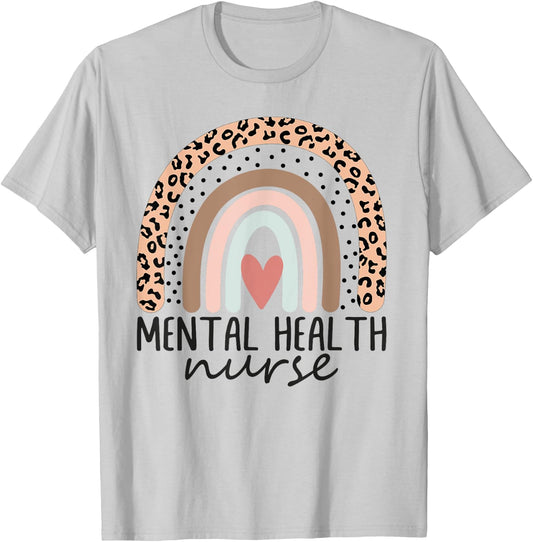 Mental Health Nurse rainbow Psych Nurse Psychiatric Nurse RN T-Shirt - T-Shirt | Ash