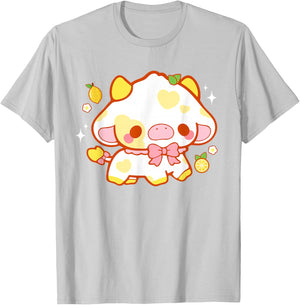 Kawaii Kuh Zitrone niedlich ästhetisch Anime Mädchen Teenager Kinder lustig T-Shirt - T-Shirt | Ash