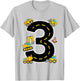 I'm 3 Construction Theme 3rd Birthday Party Boys Excavator T-Shirt - T-Shirt | Ash
