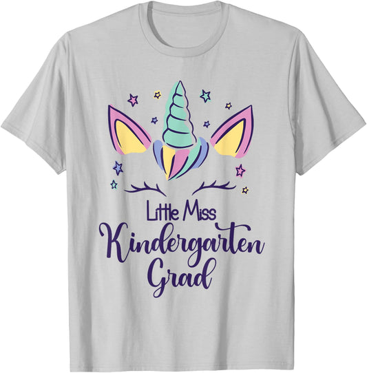 Little Miss Kindergarten Grad 2025 T-Shirt - T-Shirt | Ash