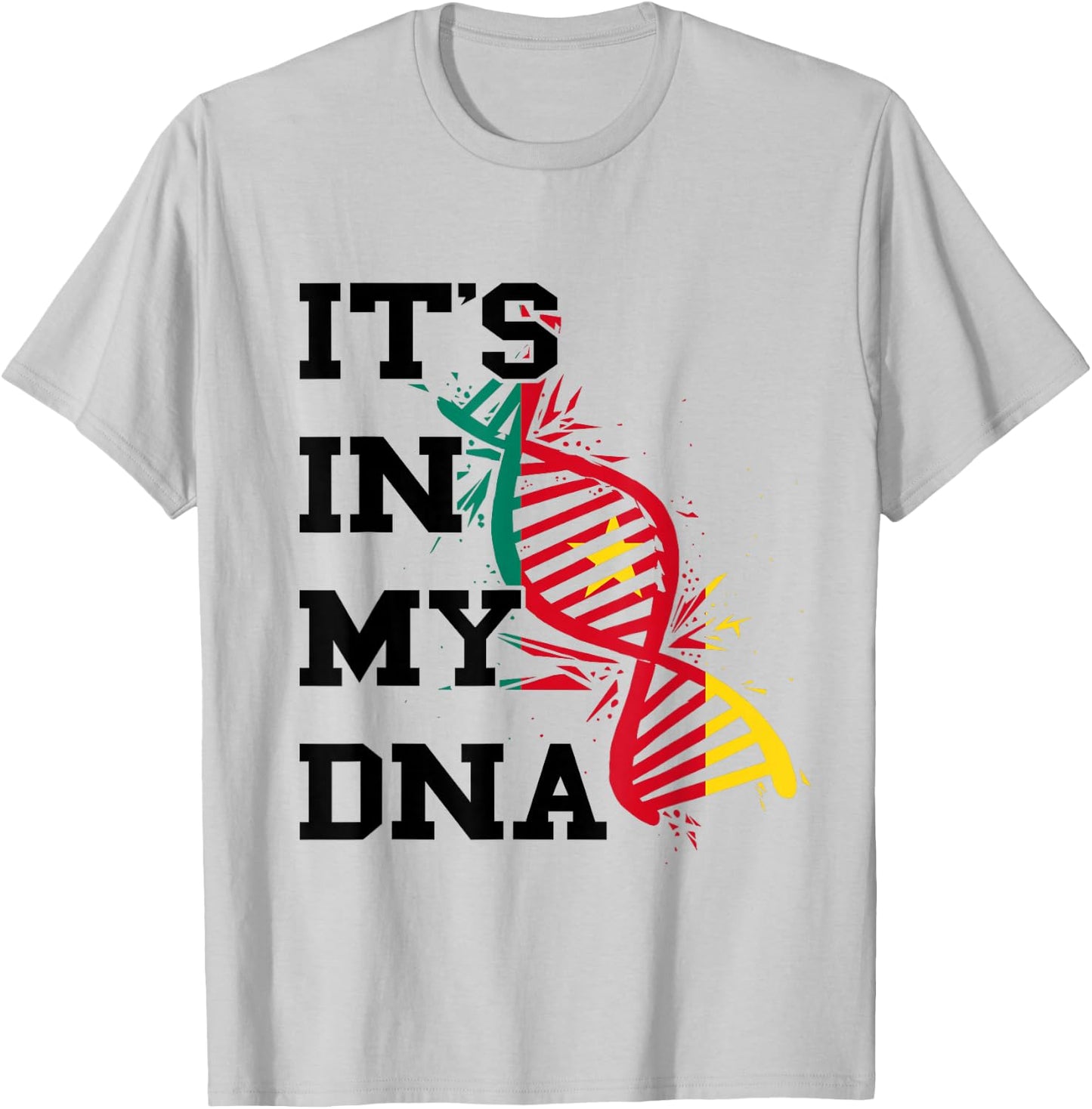 Cameroon Flag DNA Cameroonian Roots Cameroonian Pride T-Shirt - T-Shirt | Ash