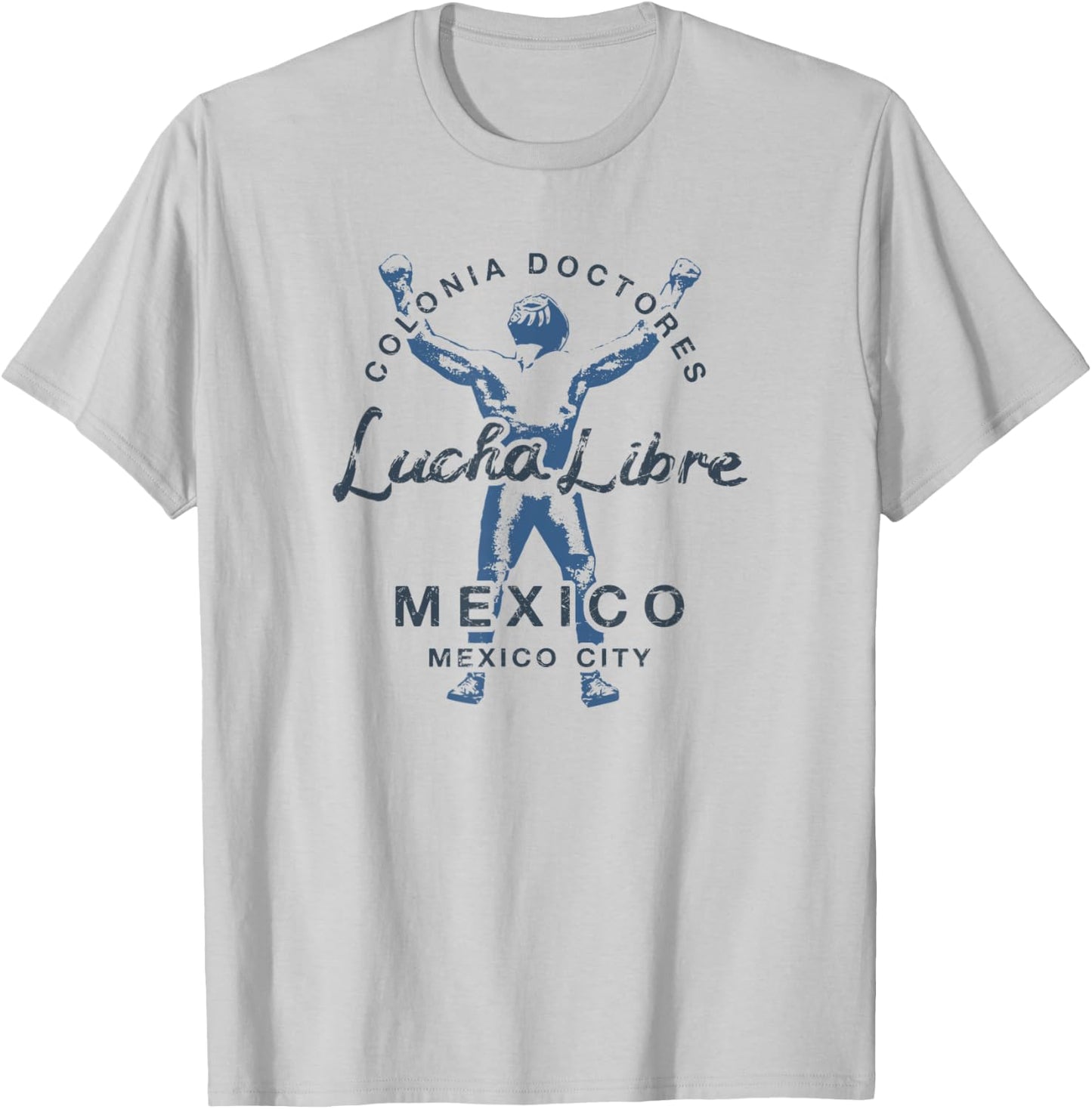 Lucha Libre Wrestling Retro Mexico City T-Shirt - T-Shirt | Ash