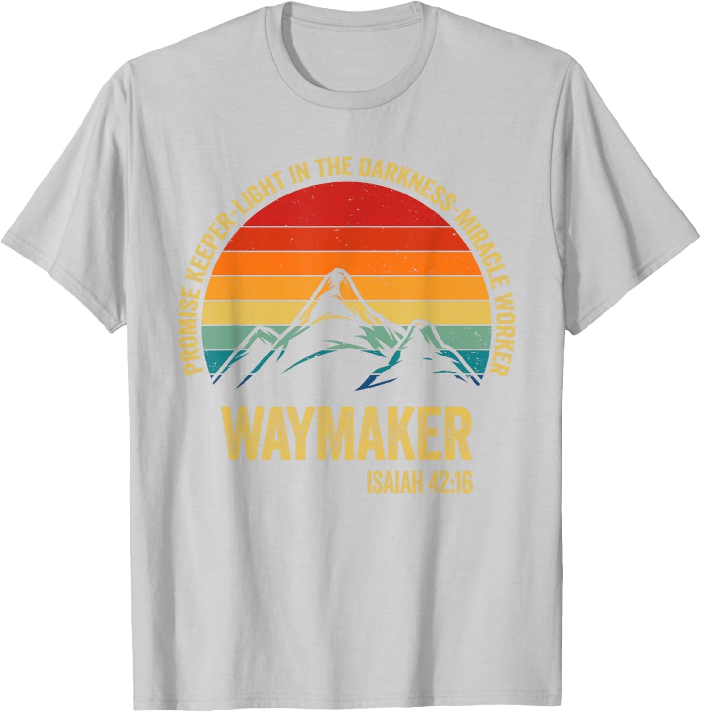 Waymaker Vintage Promise Keeper Miracle Worker Christian T-Shirt - T-Shirt | Ash