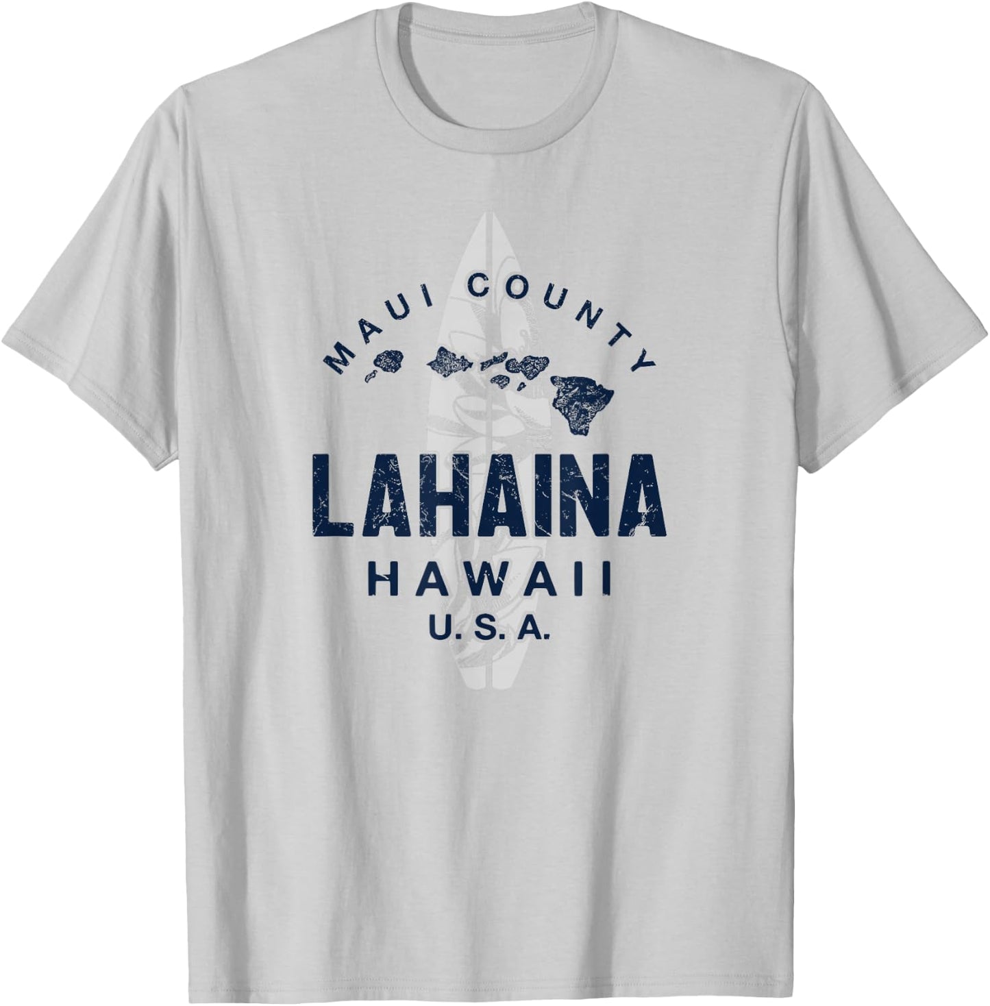 Lahaina Maui Hawaii Vintage Hawaiian Islands Surf T-Shirt - T-Shirt | Ash