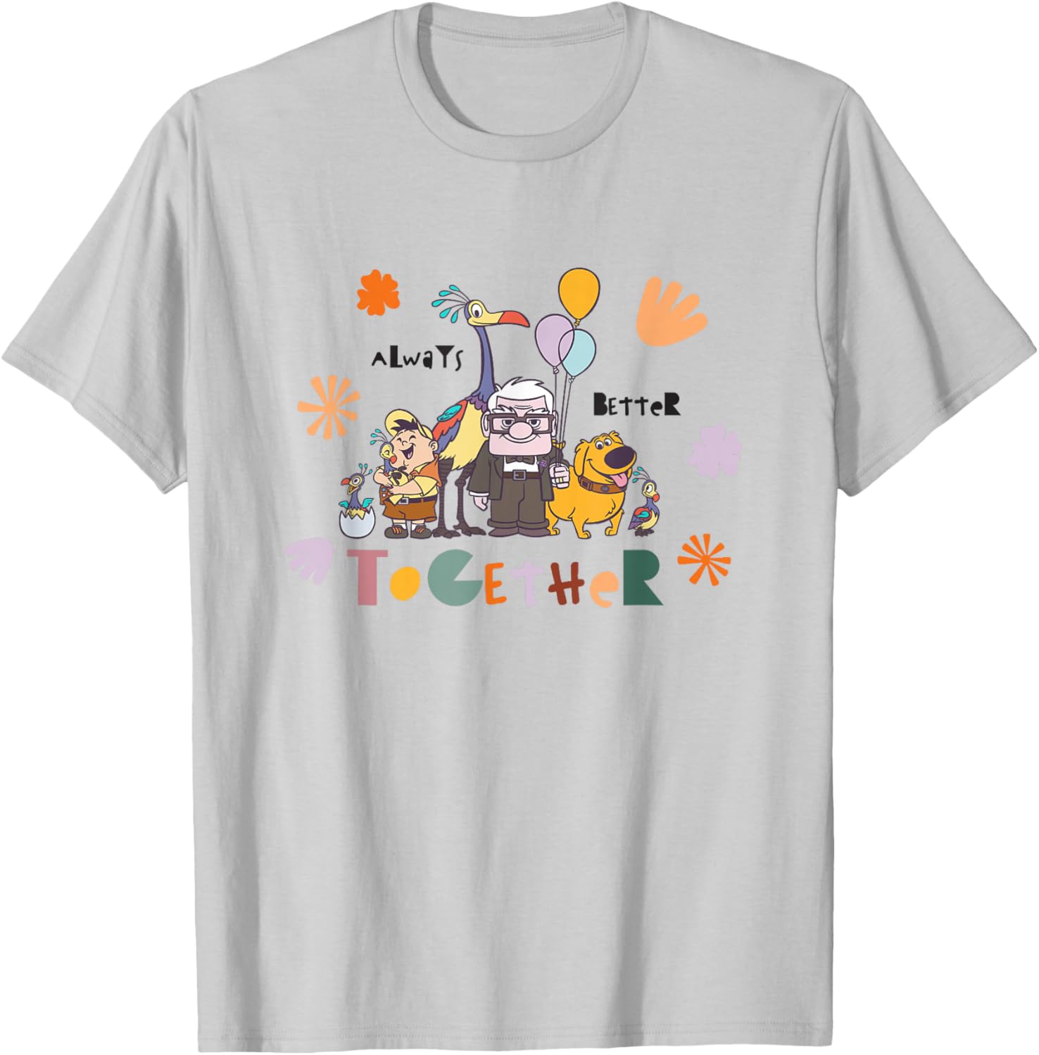 Disney Pixar Up Always Better Together Cute Group Shot Logo T-Shirt - T-Shirt | Ash