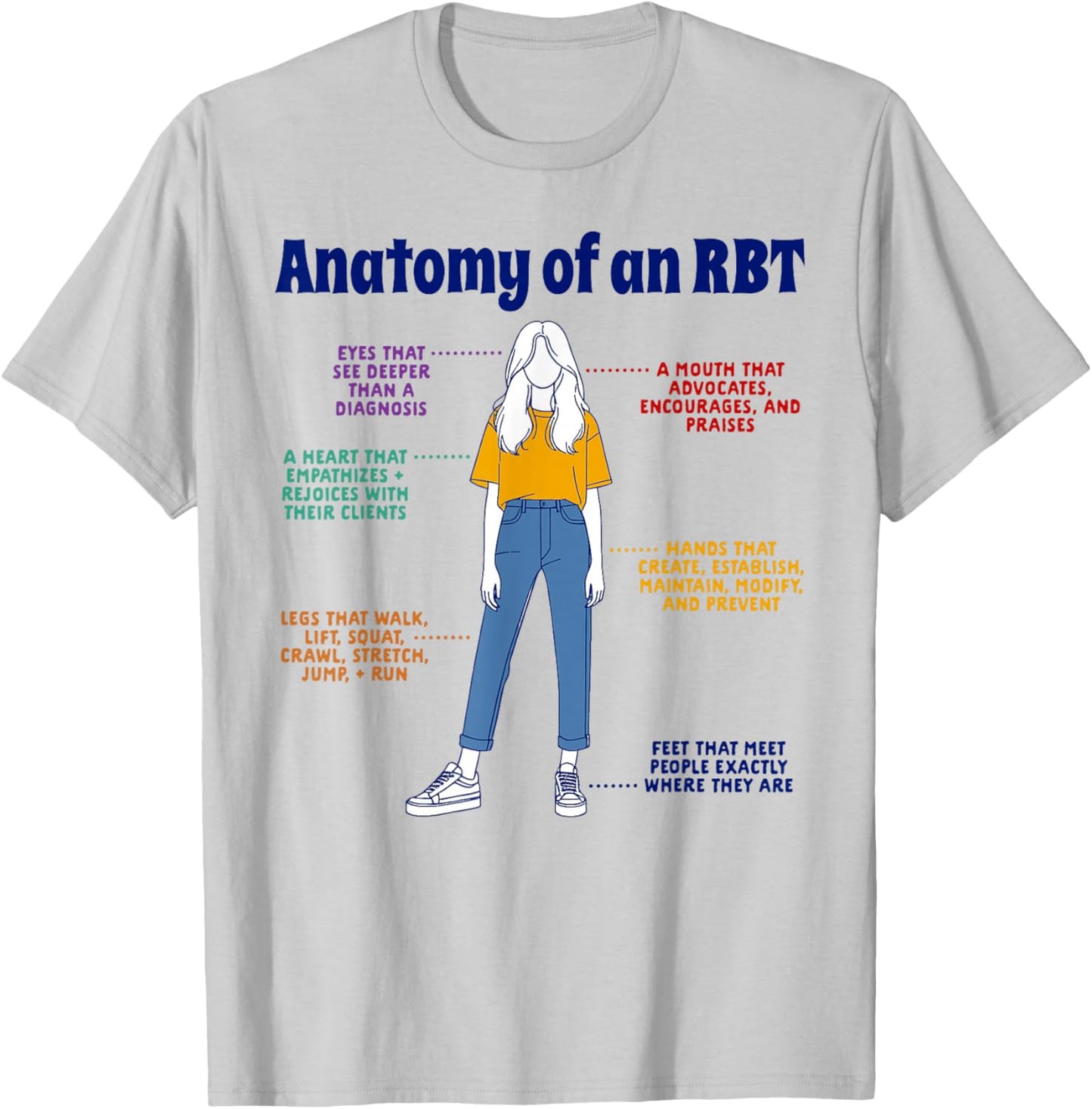 Registered Behavior Technician RBT Squad Anatomy Of An RBT T-Shirt - T-Shirt | Ash