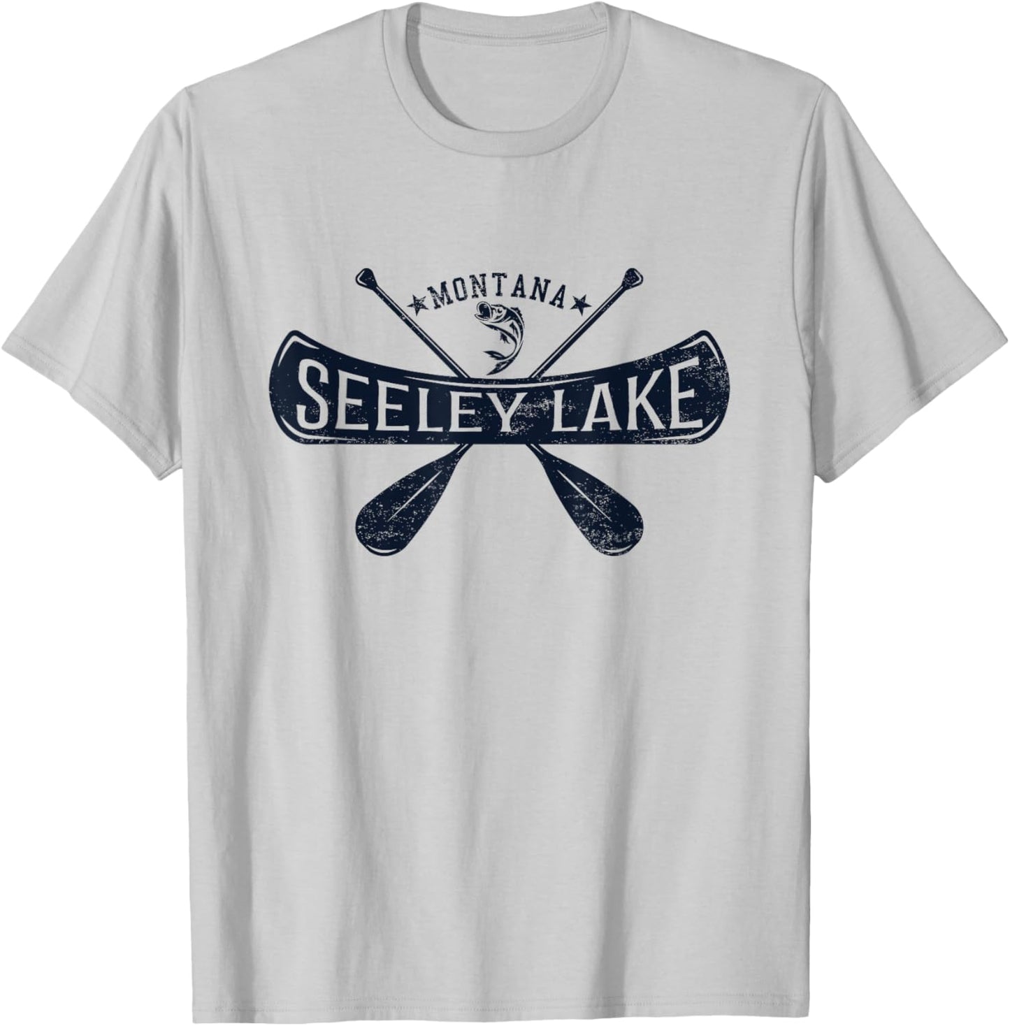 Seeley Lake Montana Vintage Distressed T-Shirt - T-Shirt | Ash