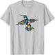 Floral Hummingbird Birds Silhouette Girls Graphic T-Shirt - T-Shirt | Ash