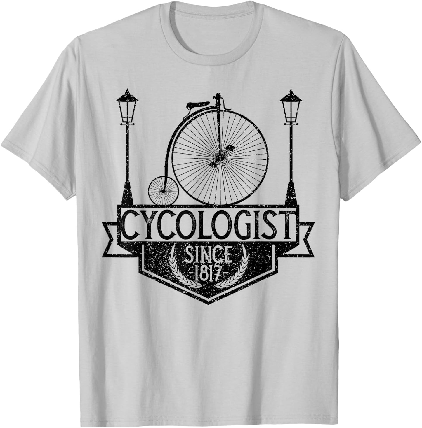 Cycologist Gentleman Vintage Bicycle Penny Farthing 1817 T-Shirt - T-Shirt | Ash