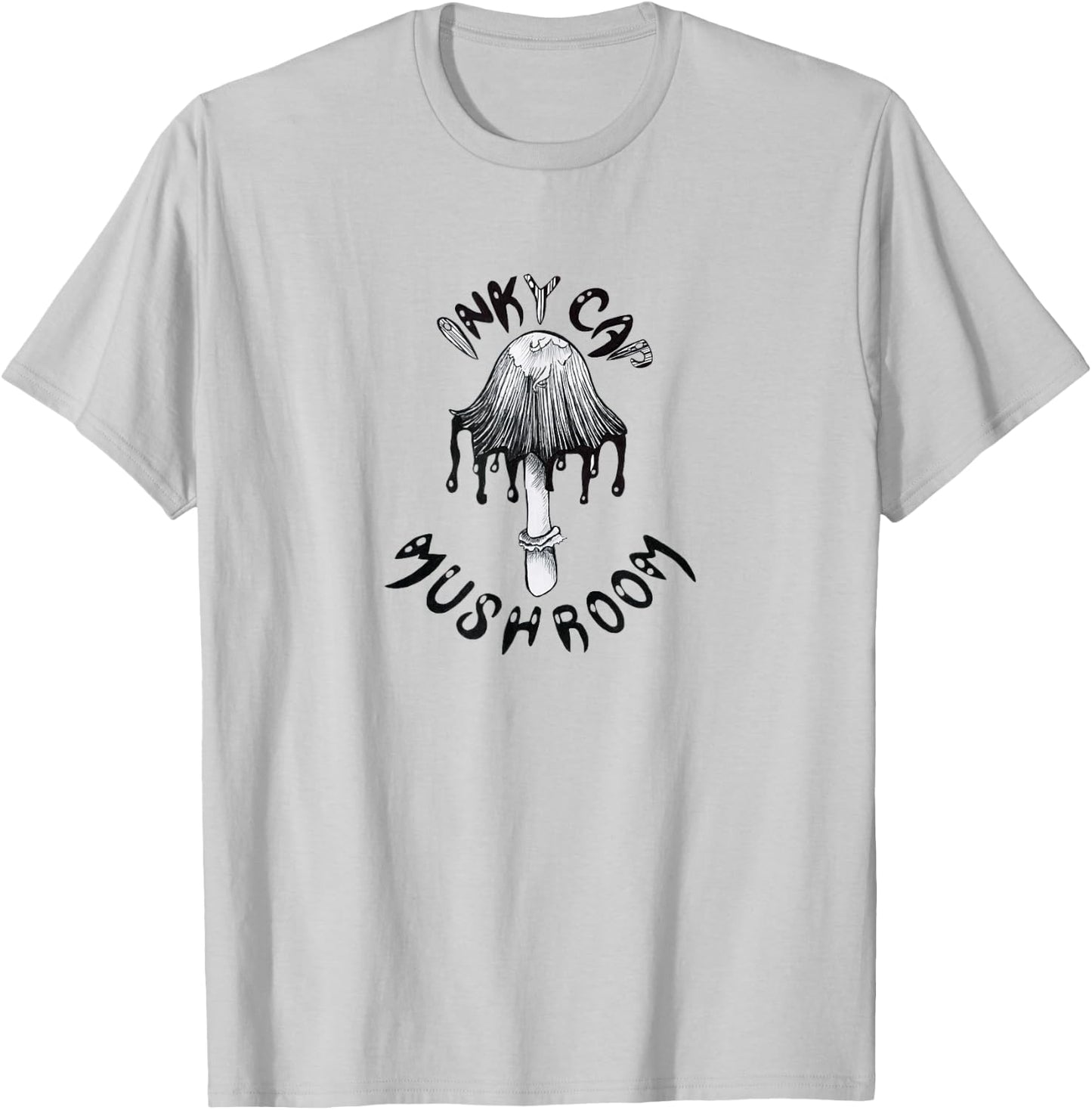 Inky cap mushroom novelty design toadstool wildlife stem cap T-Shirt - T-Shirt | Ash