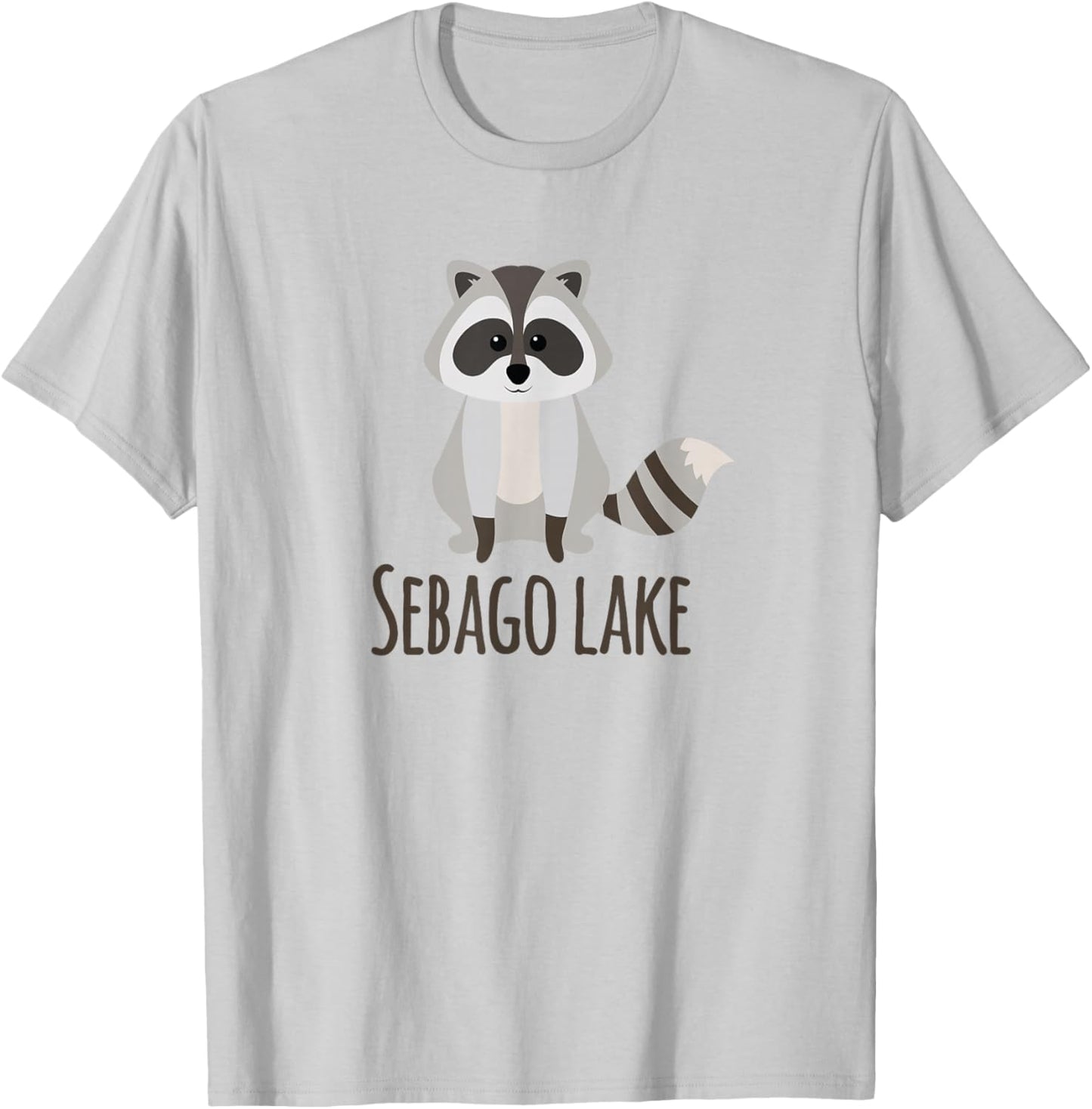 Sebago Lake Maine Woodlands Camping Wildlife Raccoon T-Shirt - T-Shirt | Ash