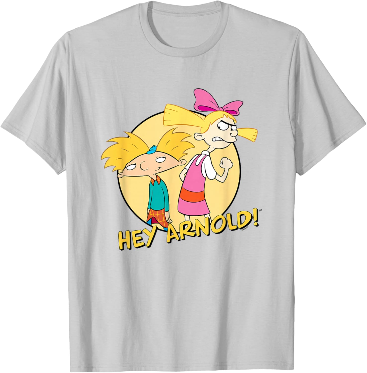 Hey Arnold! Iconic Arnold And Helga Rivalry Chest Poster T-Shirt - T-Shirt | Ash