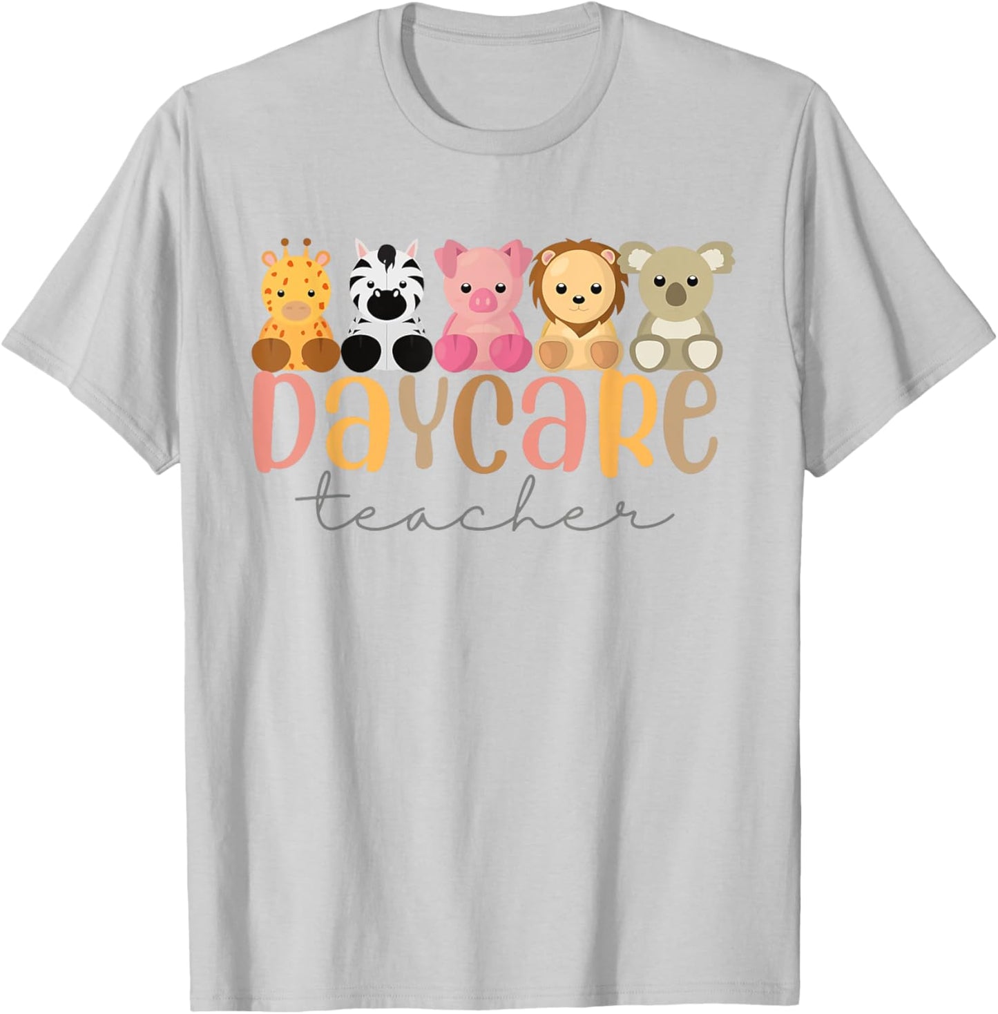 Daycare Teacher Animals Daycare Provider Back To School T-Shirt - T-Shirt | Ash