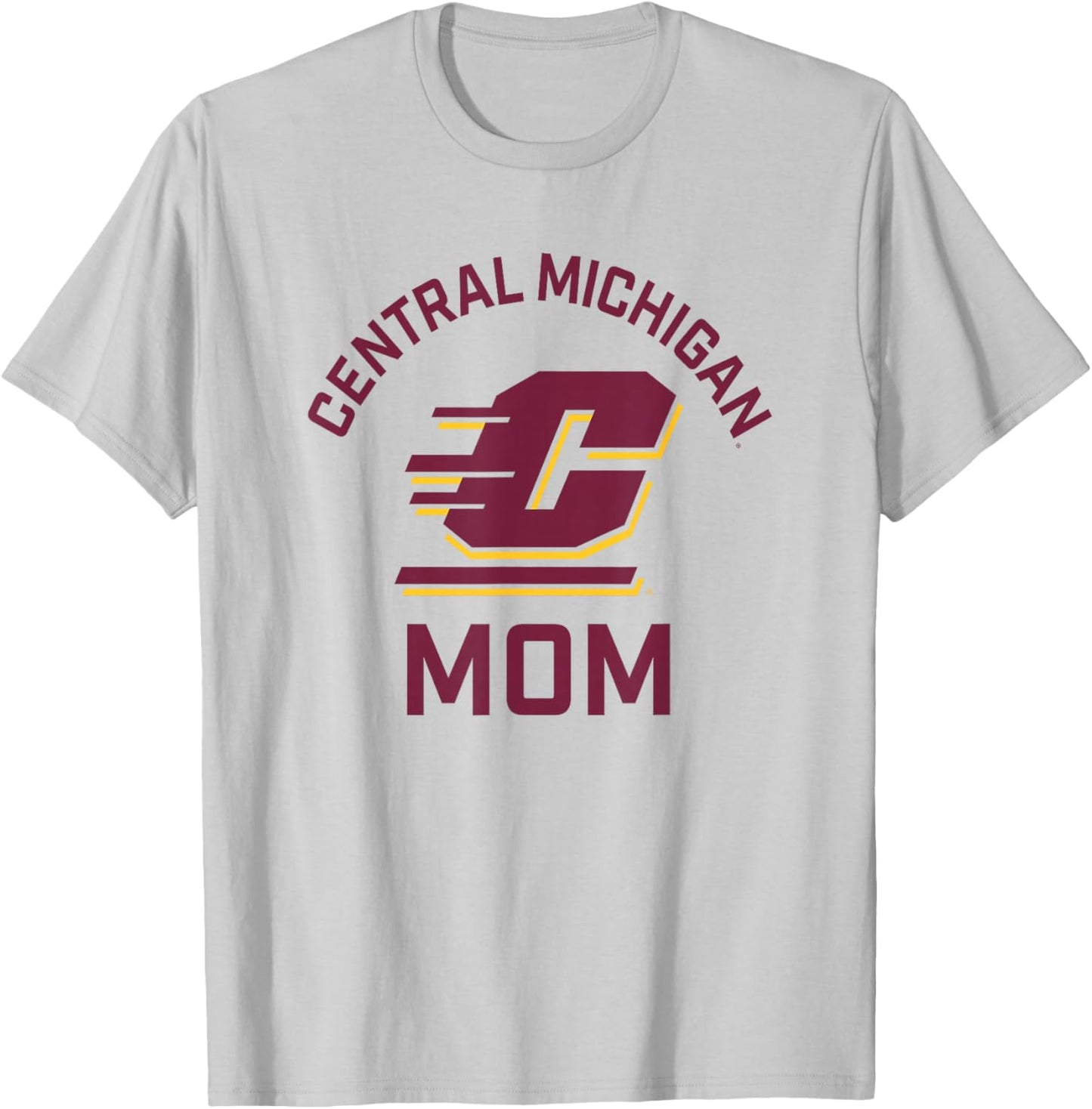 Central Michigan University CMU Chippewas Arched Mom T-Shirt - T-Shirt | Ash