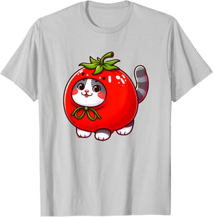 Cat in Tomato Costume T-Shirt - T-Shirt | Ash