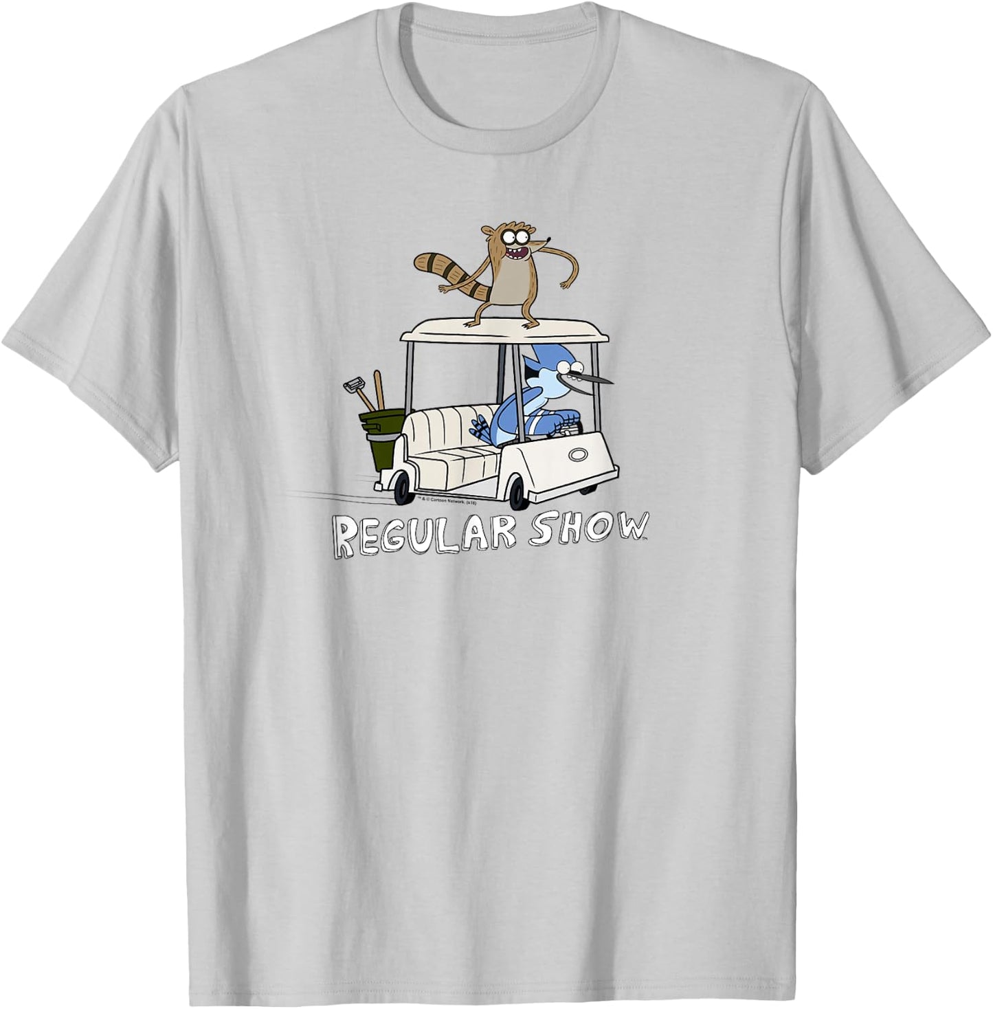 Regular Show Mordecai and Rigby Golf Cart T-Shirt - T-Shirt | Ash