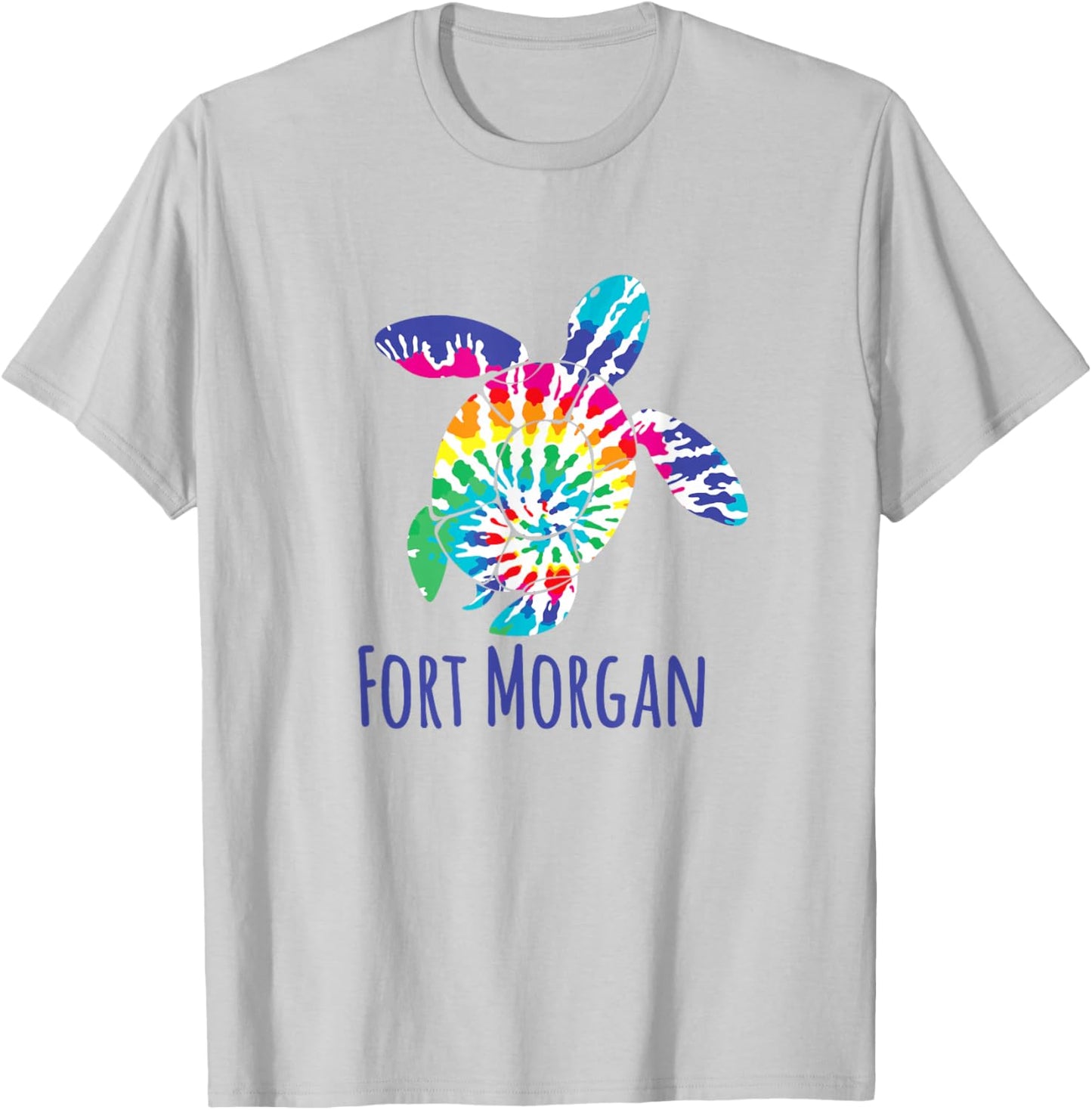 Fort Morgan Alabama Beach Tie Dye Batik Loggerhead Turtle T-Shirt - T-Shirt | Ash