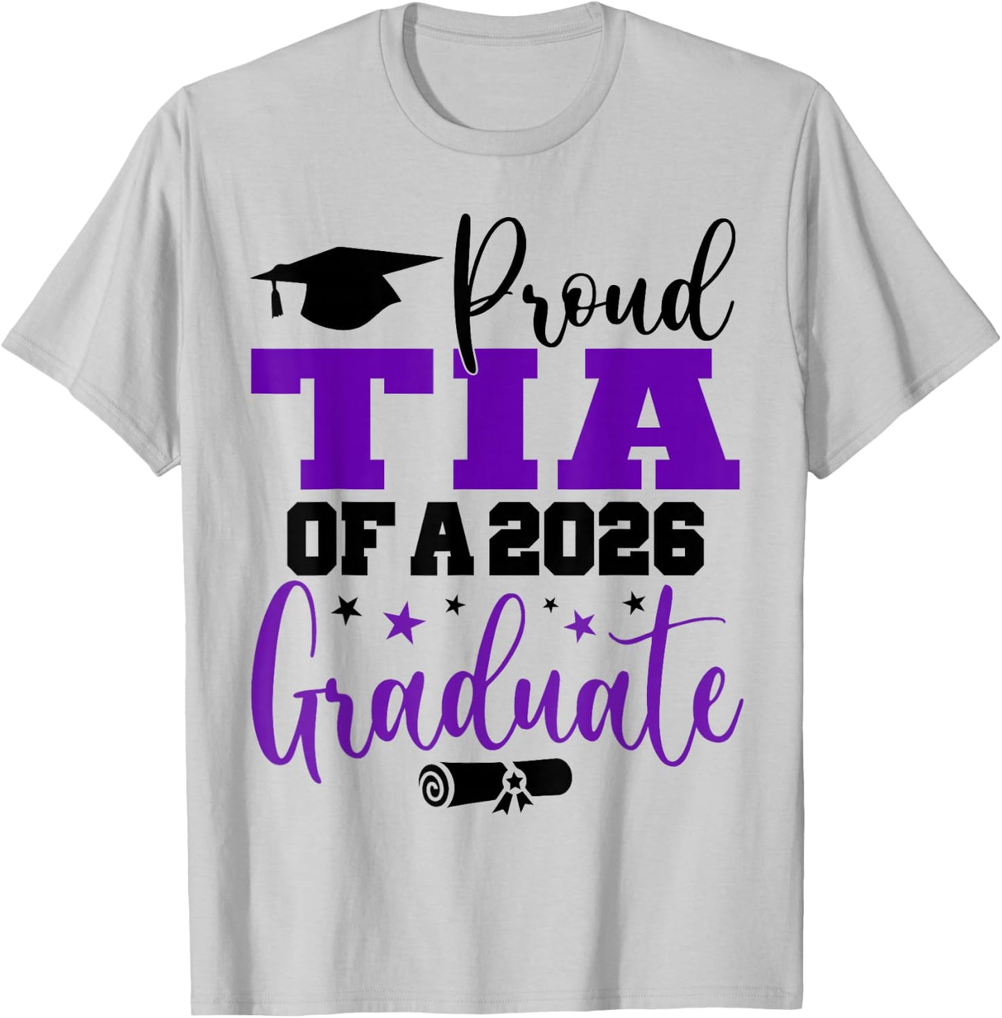 Senior 2026 Proud Tia A Class of 2026 Graduate T-Shirt - T-Shirt | Ash