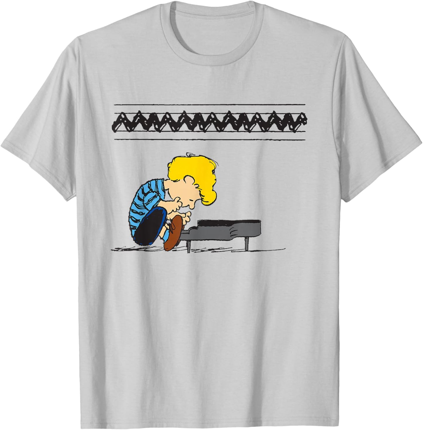 Peanuts Schroeder At The Piano T-Shirt - T-Shirt | Ash